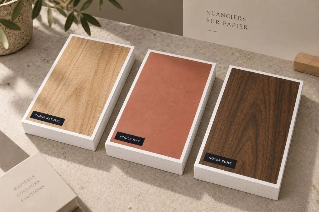 nuanciers sur blocs papiers showroom